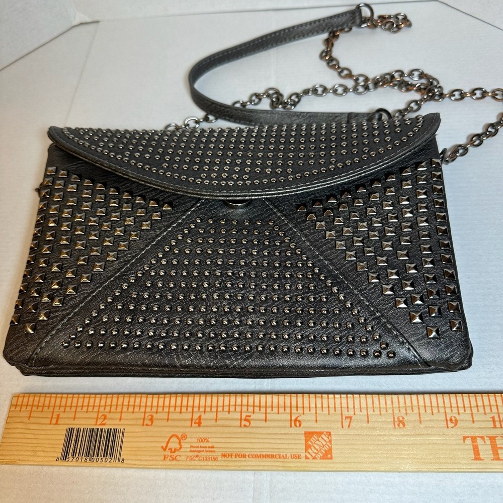 MMS Design‎ Studio Aryanna Crossbody Bag Women Small Gray Studded Purse